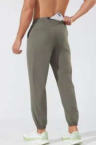 Pantalon de jogging pour homme sur mesure, taille mi-haute, avec cordon de serrage, décontracté, imprimé logo, couleur unie, style baggy, effet délavé - Product Image 3