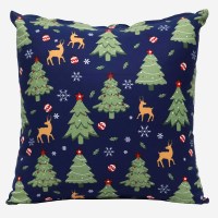 Funda de cojín con diseño navideño impreso, 100% algodón, para decoración del hogar, de la India.