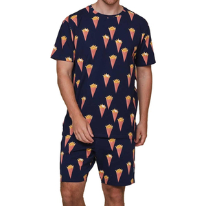 Men's Summer Sports Wear Two-Piece <b>Set</b> Breathable Short Sleeve T-Shirt Shorts Unisex Casual Solid <b>Knitted</b> Polyester Cotton - Product Image 1