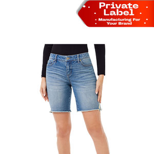 Shorts de Mezclilla Elásticos para Mujer, Venta al Por Mayor, Súper Suaves, Ajuste Elástico, Shorts de Jean para Dama, Personalizados, OEM - Product Image 1