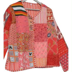 Nueva llegada indio hecho a mano estilo bohemio chaqueta acolchada algodón Floral Patchwork abrigo largo para Otoño Invierno tejido diseño Floral - Product Image 1