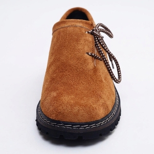 Men's Genuine Leather Midsole & Lining <b>Waterproof</b> <b>Lightweight</b> <b>Walking</b> <b>Shoes</b> Vintage Grey Round Toe Lace-Up Casual Sneakers - Product Image 4