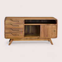 Buffet de style traditionnel avec structure en teck pour rangement multifonctionnel et décoration