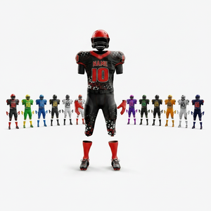 High Quality American Football Jerseys Uniform <b>Set</b> Custom Team Name Number Sports Apparel Breathable Athletic Wear Uniforms Men - Product Image 1