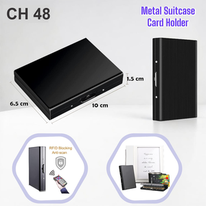 Metal Suit Case <b>Card</b> Holder Metal Business <b>Card</b> Case Portable Brushed Visiting Stainless Steel <b>Card</b> Box Wallet - Product Image 2