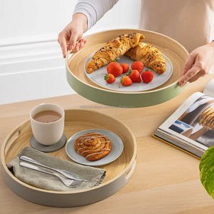 Bandeja de servicio de bambú hilado elegante personalizable hecha a mano ecológica grado comercial restaurante café Vietnam - Product Image 2