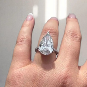 Anillo de Compromiso de Lujo con Diamante Cultivado en Laboratorio con Corte de Pera para Mujer, Certificado IGI, Oro de 14K, Joyería Nupcial, Regalo - Product Image 1