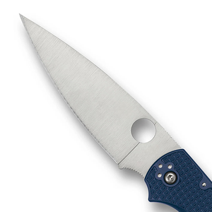 Couteaux de poche pliants à manche bleu avec lame en acier inoxydable argenté à bord plat, poignée texturée, trou d'ouverture pour le pouce et pochette métallique - Product Image 5