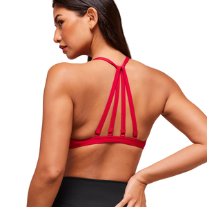 Top Deportivo Sexy Rojo para Mujer con Logotipo Personalizado, de Nailon y Spandex, con Tirantes Finos y Frente Fruncido, para Yoga, Gimnasio, Fitness y Entrenamiento - Product Image 6