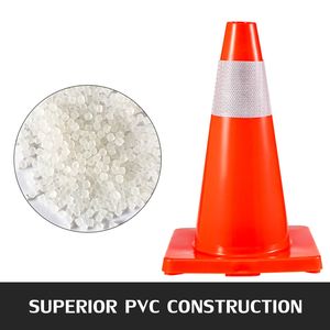 Confezione da 20 Coni Stradali Arancioni da 18 Pollici con Collari Riflettenti, Base in PVC, Coni di Sicurezza per Parcheggio e Lavori Stradali, Materiale Plastico - Product Image 2