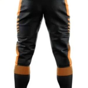 <b>Black</b> Orange Baseball Kit for Men Full Uniform Button Down Jersey <b>Pants</b> Belt Breathable Lightweight Athletic Team Tournament - Product Image 2