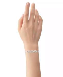 Braccialetto di diamante ovale triplo collegamento Bolo (1/6 ct. T. w.) in argento Sterling | Macacy's - Product Image 2