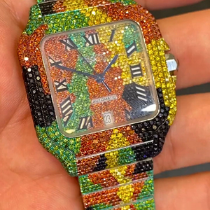 นาฬิกา Moissanite ที่ได้รับการรับรองจากเครื่องทดสอบเพชร | VVS สุดหรูรูปโครงกระดูกเย็นขายส่ง - Product Image 1