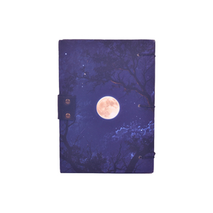 <b>A5</b> Night Moon Landscape Design Handmade Paper Notebook Lock Diary | 100 Pages Double Side Writing Eco Friendly Premium Journal - Product Image 2