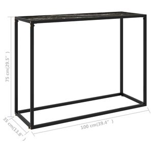 Tavolo Console in Vetro Temperato Nero 100 cm x 35 cm x 75 cm, Elegante Arredo per la Casa - Product Image 6