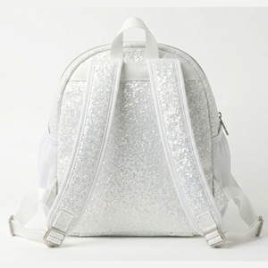 Cheerleading <b>Backpack</b> Custom Printed <b>White</b> Silver Glitter Cheer Athletics Embroidery Nylon/Polyester Bulk OEM Service Wholesale - Product Image 4