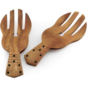 Premium Handcrafted Olive Wood Salad Server Set Wooden <b>Serving</b> Utensils Naturally Grain-Rich Fork And <b>Spoon</b> For Salads & Pasta - Product Image 5