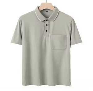 Men's Short Sleeve <b>Polo</b> <b>Shirt</b> Solid Oxford Fabric Casual Regular Fit <b>With</b> <b>Pocket</b> Button Front Woven Style - Product Image 3