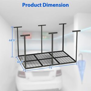 Heavy Duty 4 Ft. X 6 Ft. Metal Overhead Garage Storage Rack Ceiling Mounted Garage Shelves - Product Image 2