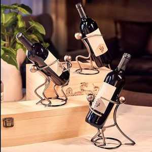 Porte-bouteille à vin simple en bois moderne, résistant à la rouille, imperméable, capacité 1L, présentoir créatif sur pied pour table - Product Image 2