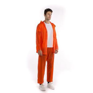 High Quality Rain Suit for Customized Logo Orange <b>PVC</b> Raincoat Lightweight and Windproof with Rain Tracksuit For Man - Product Image 4