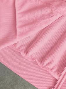 Sudadera con capucha para hombre con apliques de chenilla estilo grafiti, oversize, con cremallera completa, de felpa de algodón rosa, estilo urbano, para otoño e invierno, proveedor de marca privada - Product Image 5