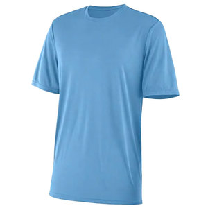 T-shirt pour homme bleu clair à manches courtes, col rond, coupe classique, jersey tricoté décontracté, design uni, séchage rapide, t-shirt personnalisé avec graphique - Product Image 1