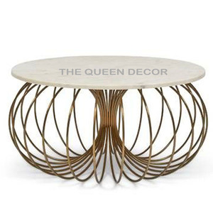 โต๊ะกาแฟทรงกลมหน้ากระจก ราคาถูก พร้อมโครงเหล็กสีดำ สำหรับเฟอร์นิเจอร์ในบ้าน มีจำหน่าย - Product Image 2