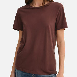 Camisetas de Algodón Orgánico para Mujer, Camisetas de Verano de Manga Corta para Mujer, Camisetas de Cuello Redondo para Mujer, Camisetas de Jersey - Product Image 1