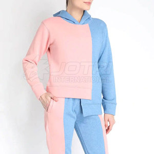 Ensemble de survêtement décontracté pour femme, tendance, hiver, uni, streetwear, sport, à capuche, 100% coton, personnalisable, 2 pièces, vêtements d'entraînement longs - Product Image 4