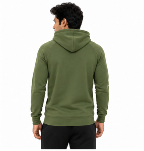 Sweat à capuche rose imperméable 100 % coton coupe classique pour homme avec logo personnalisé sur le devant, poche en polaire, décontracté, pour la gym, vêtement de sport d'hiver 370g - Product Image 2