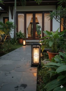 Lámpara de Jardín de Estilo Japonés de Alta Gama con Forma de Hongo, Luz Cálida Amarilla de 3500K para Exteriores, Ideal para Hoteles y Resorts - Product Image 2