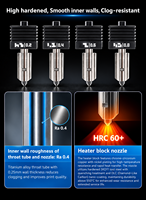 Kit Nozzle Hotend Printer 3D High Flow, Rakitan Nozzle Full Metal 0.2 0.4 0.6 0.8 mm, Upgrade Pencetakan Kecepatan Tinggi