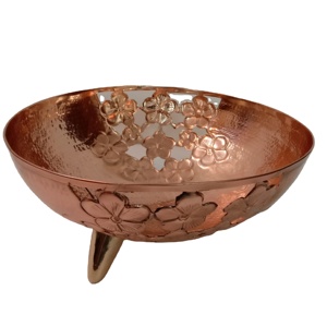 Cuencos de cobre de diseño martillado clásico perforado único moderno técnica personalizada ecológica sostenible para ocasiones de fiesta - Product Image 1