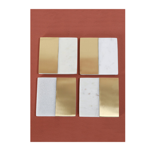 Sous-verres en marbre naturel écologiques, durables, lavables, vaisselle en pierre au design moderne - Product Image 4