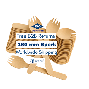 Heavy Duty Birchwood Spork 160mm Smooth Finish <b>Disposable</b> Eco Friendly Compostable Wood <b>Tableware</b> Biodegradable Hybrid Server - Product Image 2