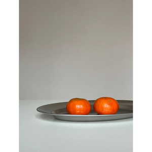 Plateau de service ovale élégant en métal plaqué argent, style moderne, design simple, idéal pour la décoration intérieure et les événements – Vente chaude - Product Image 4