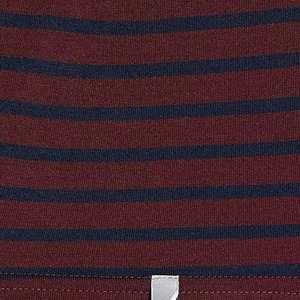 Camiseta de manga corta a rayas para hombre, cuello redondo, tejido de punto, corte regular, informal, color borgoña y azul marino - Product Image 5