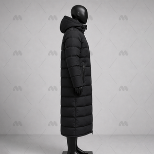 Chaqueta Larga Acolchada Impermeable para Mujer, Chaqueta de Plumón con Capucha para Invierno, Chaqueta Acolchada Transpirable con Botones a la Moda - Product Image 3