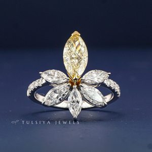 แหวนเพชรทองคำแท้ 14K สำหรับผู้หญิง แหวนหมั้นเพชรเลี้ยงในห้องปฏิบัติการ ดีไซน์เรียบหรู ของขวัญเครื่องประดับชั้นดี - Product Image 1