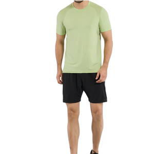 Camiseta Deportiva para Hombre, Ligera, de Secado Rápido, Elástica, Transpirable, Antibolitas, Cuello en V, Manga Corta, Tejido de Poliéster/Algodón - Product Image 3