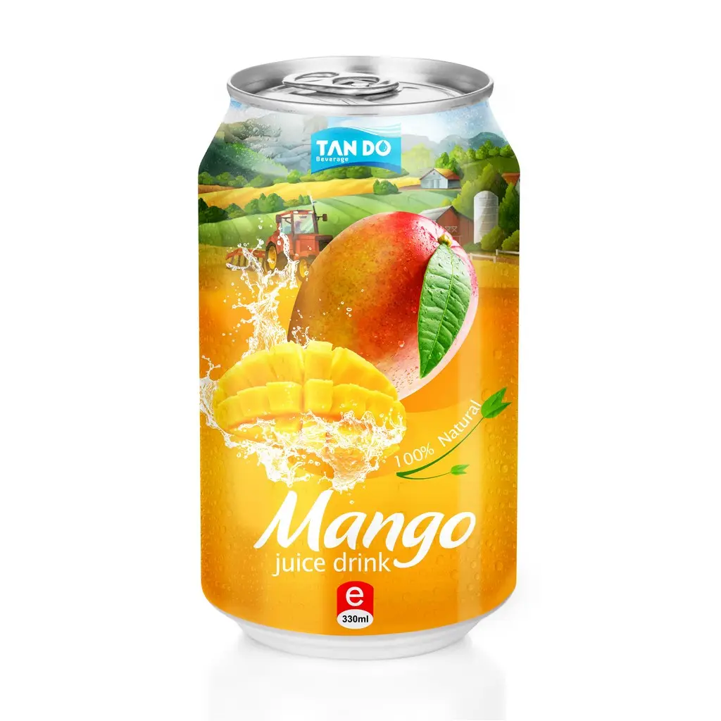 Mango fruit juice Wholesale Vietnam tropical fruit juice manufacturer in 330ml can - private label beverages - free samples