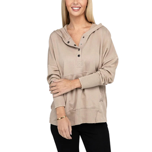 Sudaderas con Capucha para Mujer, 100% Algodón, Sólidas, Transpirables, de Secado Rápido y Ecológicas, con Logotipo Frontal, para Invierno, Gimnasio, Viajes y Uso Diario - Product Image 1