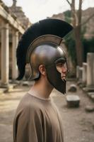 Casque de guerrier trojan en acier artisanal, inspiré d'Ahile, pour adulte, armure portative, accessoire de costume, photographie, décoration de maison
