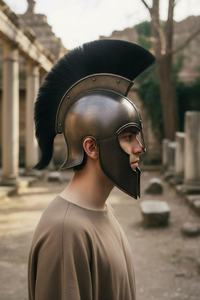 Casque de guerrier trojan en acier moulé en 3D, inspiré d'Ahile, artisanal, pour adulte, utilisable comme armure ou accessoire de tête, pour la décoration intérieure et la photographie - Product Image 2