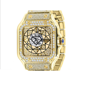 Reloj Mecánico Cuadrado Personalizado, Reloj de Pulsera de Acero Inoxidable Chapado en Oro, Cristal de Zafiro, Cierre de Botón a Presión - Product Image 5