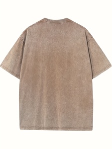 Camiseta Oversize de Algodón Pesado con Lavado Ácido, Estilo Urbano Vintage, Personalizable con Impresión, Bordado y Marca Privada - Product Image 4