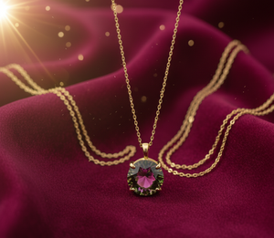 Collier rond vert hydroponique de 16 pouces, 10 mm, en argent sterling 925 plaqué or 18 carats, pendentif de 7 g, collier à porter tous les jours - Product Image 2