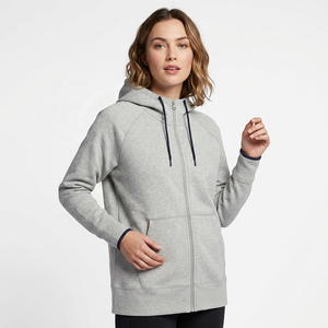 Men's Gray Full <b>Zip</b> <b>Hooded</b> Sweatshirt Regular Fit Solid Color Casual Hoodie Front Pockets Breathable Knit Fabric Autumn wear - Product Image 5