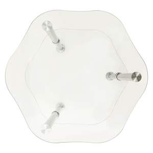 โต๊ะข้างกระจกนิรภัยทรงโมเดิร์นขนาดกลาง โต๊ะกาแฟใส - Product Image 3